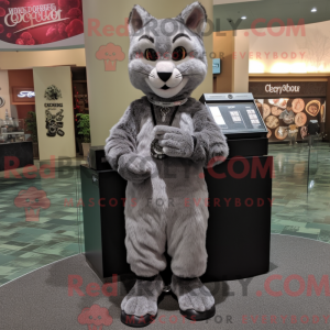 Grå Bobcat maskot kostume...