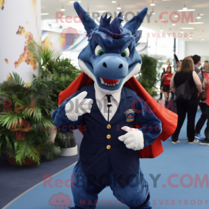 Navy Dragon mascot costume...
