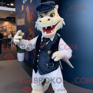 Navy Dragon mascot costume...