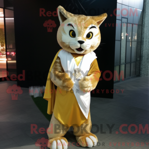 Gold Lynx mascot costume...