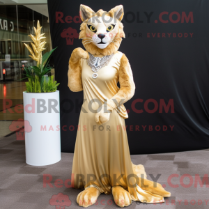 Gold Lynx mascot costume...