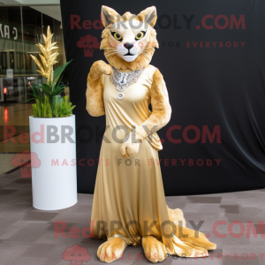 Gouden Lynx-mascottekostuum...