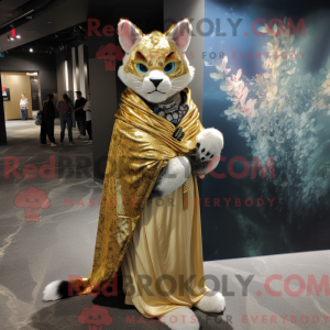 Gold Lynx mascot costume...