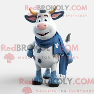 Navy Holstein Cow mascot...