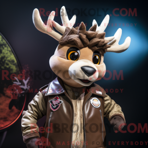 Beige Deer mascot costume...