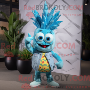 Sky Blue Pineapple mascot...