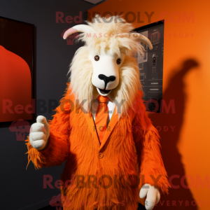 Orange Angora Goat mascot...