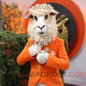 Oransje angora geit maskot...