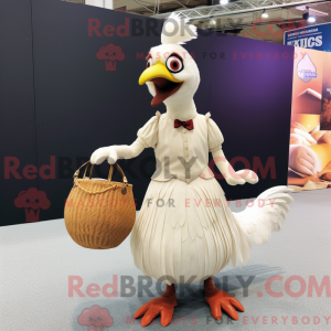 Cream Fasan maskot kostume...