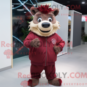 Maroon Wild Boar mascot...