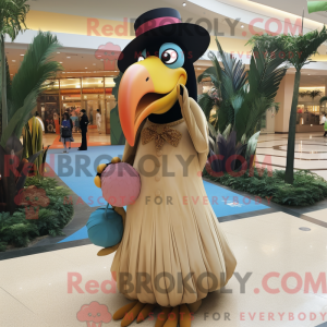 Beige Toucan mascot costume...