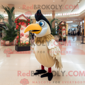 Beige Toucan maskot kostume...