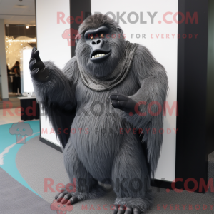Grå Gorilla maskot kostume...