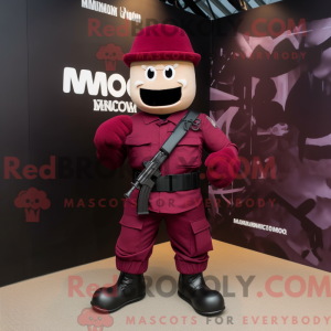 Maroon Para Commando mascot...