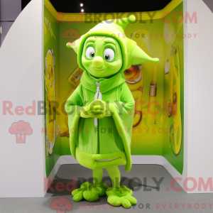 Lime Green Elf mascot...