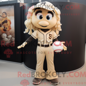 Beige Witch mascot costume...