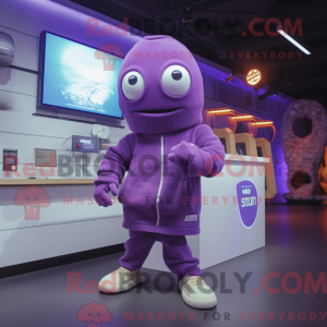 Purple Cod mascot costume...