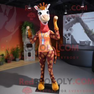 Rust Giraffe mascot costume...