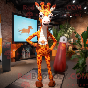 Rust Giraffe maskot kostume...
