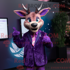 Purple Deer mascot costume...