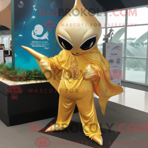 Gold Manta Ray mascot...