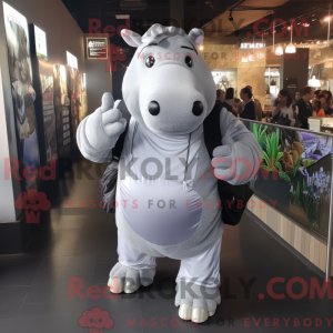 Silver Hippopotamus mascot...