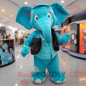 Turquoise Elephant mascot...