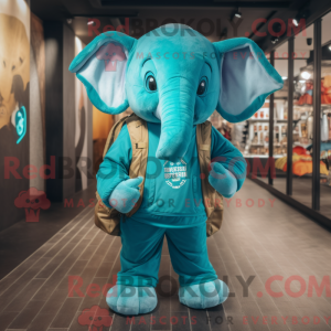 Turquoise Elephant mascot...