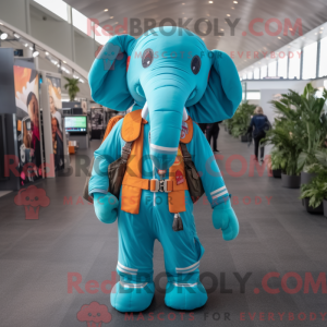 Turquoise Elephant mascot...
