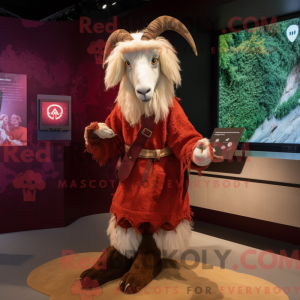 Maroon Angora Goat mascot...