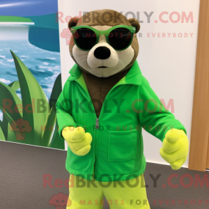 Lime Green Otter mascot...