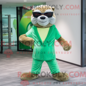 Lime Green Otter maskot...