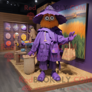 Purple Scarecrow mascot...