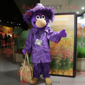 Purple Scarecrow mascot...