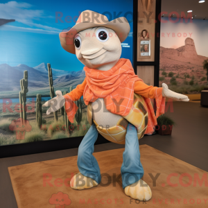 Peach Sea Turtle mascot...
