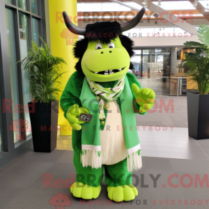 Lime Green Yak mascot...