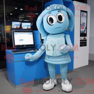 Sky Blue Computer mascot...