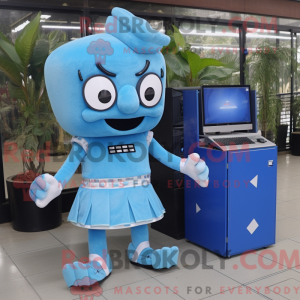 Sky Blue Computer mascot...