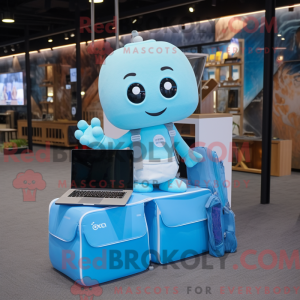 Sky Blue Computer mascot...