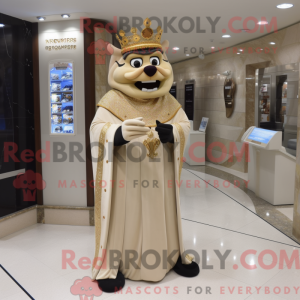 Tan King mascot costume...