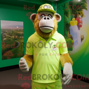 Lime Green Baboon mascot...