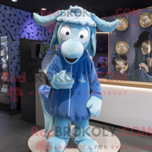 Sky Blue Goat maskot...