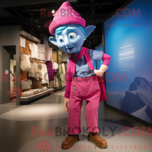 Magenta Elf mascot costume...