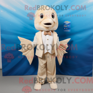 Cream Betta Fish maskot...