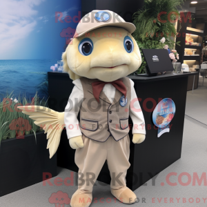 Cream Betta Fish mascot...