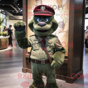Maroon Green Beret mascot...