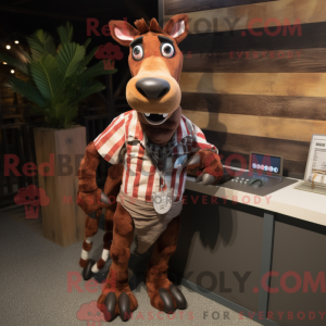 Rust Okapi mascot costume...