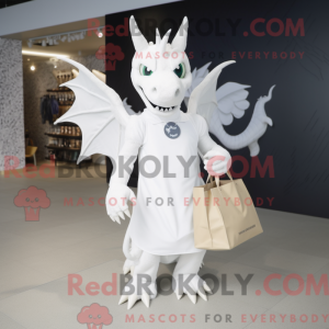 White Dragon maskot drakt...