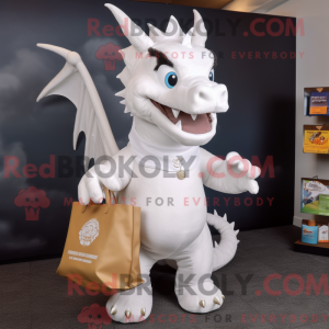 White Dragon maskot drakt...