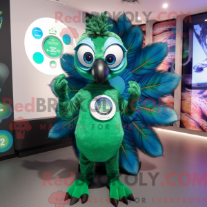 Grüner Pfau Maskottchen...